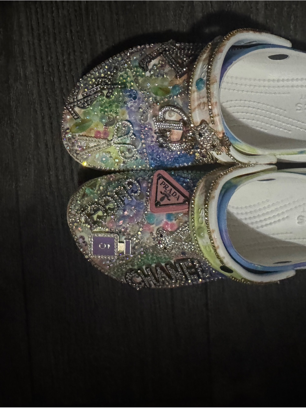 CROCS Women's Multicolor Jeweled Glitter Slip-On Clogs
